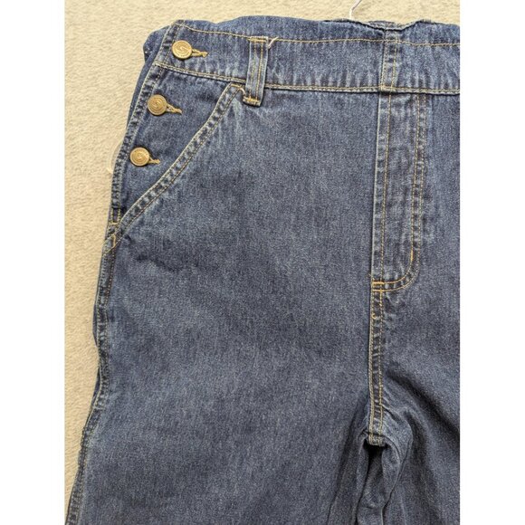 Vintage Squeeze Overalls Womens Medium Blue Denim Bib Carpenter Pockets Y2K - Picture 4 of 16